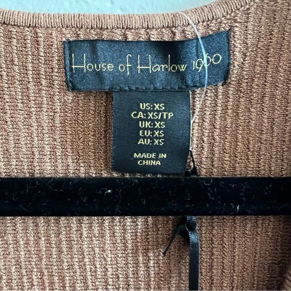 Revolve House of Harlow 1960 Luxe Essentials Brown Ribbed Mini Dress - Picture 4 of 5